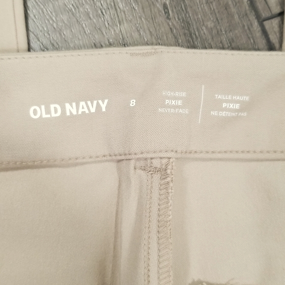 Old Navy Women's Size 8 High Waisted Pixie Pants Cream Full Length - Picture 8 of 11